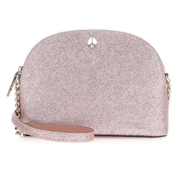 Kate Spade Rose Gold Trio Crossbody Set Wallet Pouch Glitter Makeup Card Case - Picture 10 of 10